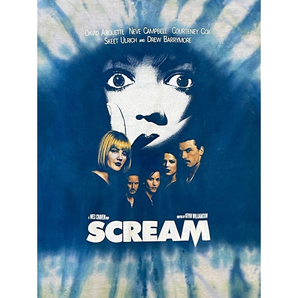 Scream Movie Poster Tie-Dye Graphic T-Shirt - Blue & Grey - Size Small Ghostface - Picture 2 of 6
